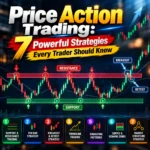 Price action trading guide featuring 7 powerful strategies, including support and resistance, pin bars, breakout and retest, trendlines, engulfing patterns, supply and demand zones, and market structure